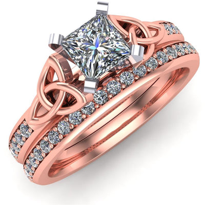 Celtic Bridal Set AYLIN-1S-SET-ROSE-PRINCESS - Claddagh Ring