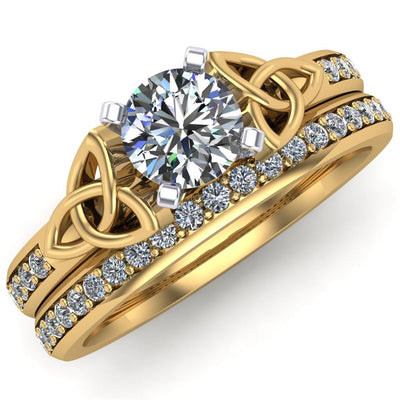 Celtic Bridal Set AYLIN-1S-SET-YELLOW - Claddagh Ring