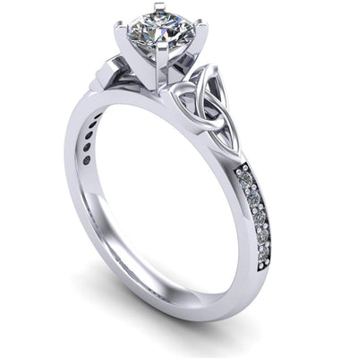 Celtic Engagement Ring AYLIN-1-PLATINUM-ROUND - Claddagh Ring