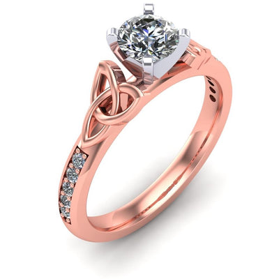 Celtic Engagement Ring AYLIN-1-ROSE-ROUND - Claddagh Ring