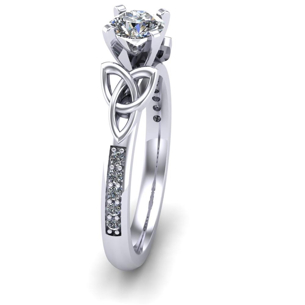 Celtic Engagement Ring AYLIN-1 SIDESTONE-WHITE – Adanna