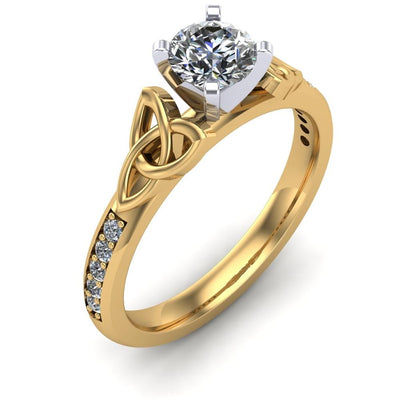 Celtic Engagement Ring AYLIN-1-YELLOW-ROUND - Claddagh Ring